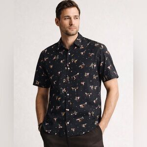 Paul Smith Casual Fit Retro Swing Dancing Figures Print Shirt Men’s Large